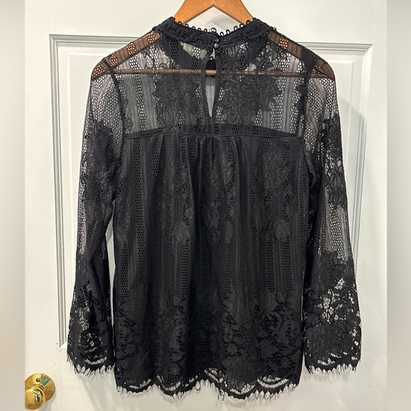 Ultra pink Women’s Victorian Style Lace Top Size M Black Whimsigoth Romantic EUC - Picture 8 of 11
